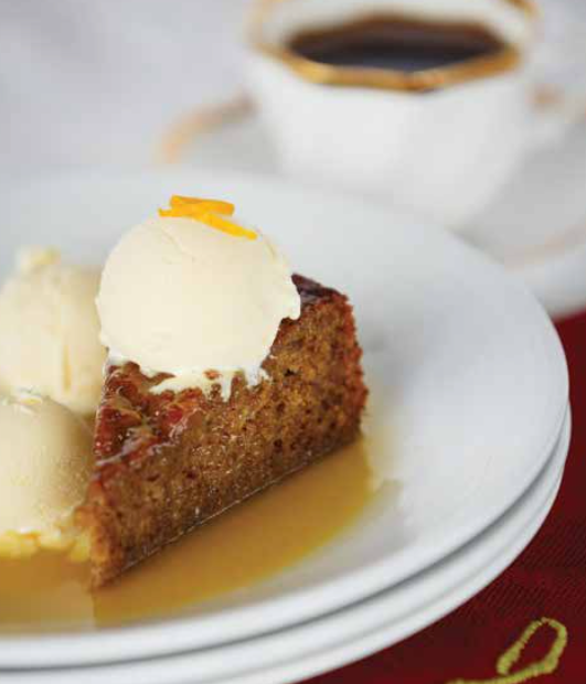 Sticky Toffee Pudding with Cranberry Cream