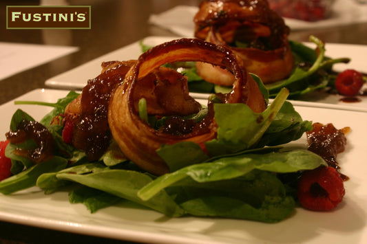 Warm Spinach Salad with Bacon Rings