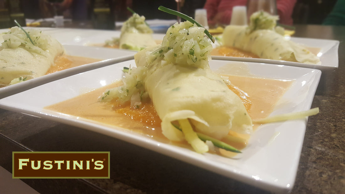 Lobster Crepe with Orange Butternut Squash Puree