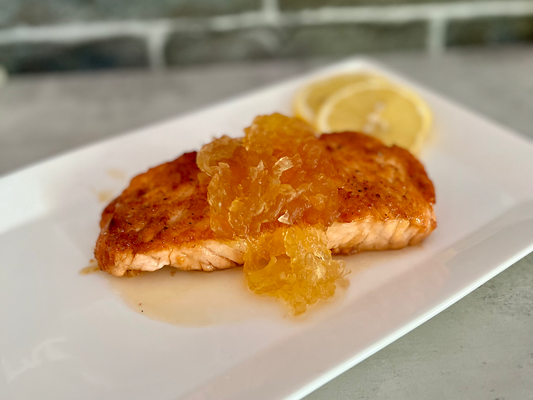 Honey-Truffle Glazed Salmon with Apple Jam