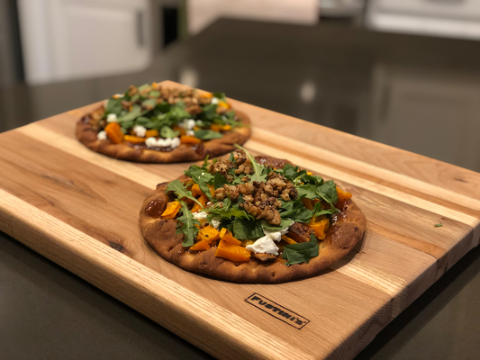 Butternut Squash Flatbread with Goat Cheese and Arugula