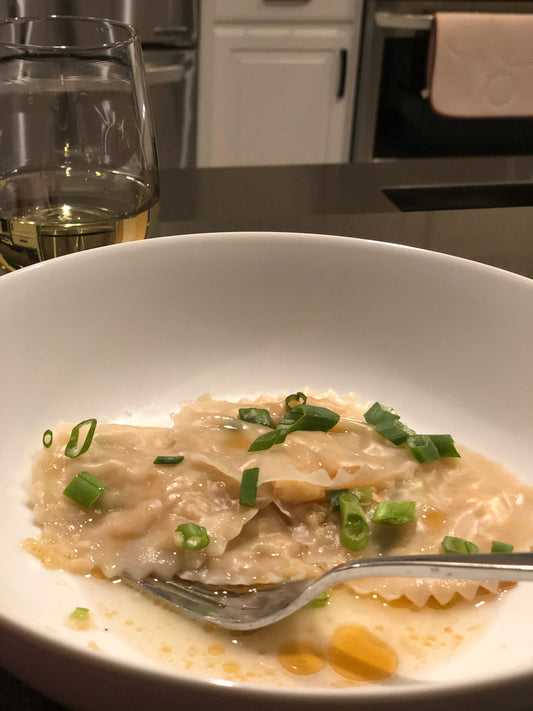 Seafood Ravioli with Beurre Soy Sauce