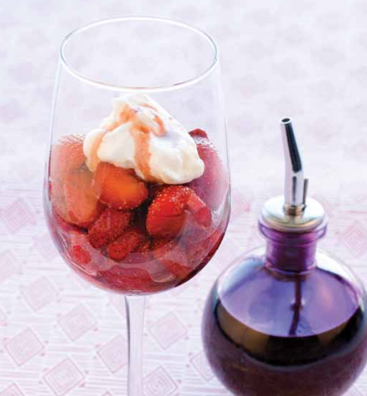Strawberries with Lemon-Raspberry Balsamic Glaze