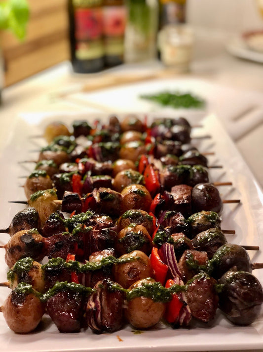 Beef and Potato Skewers