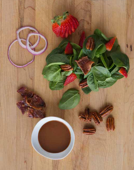 Spinach Salad with Strawberries and Honeyed Pecans