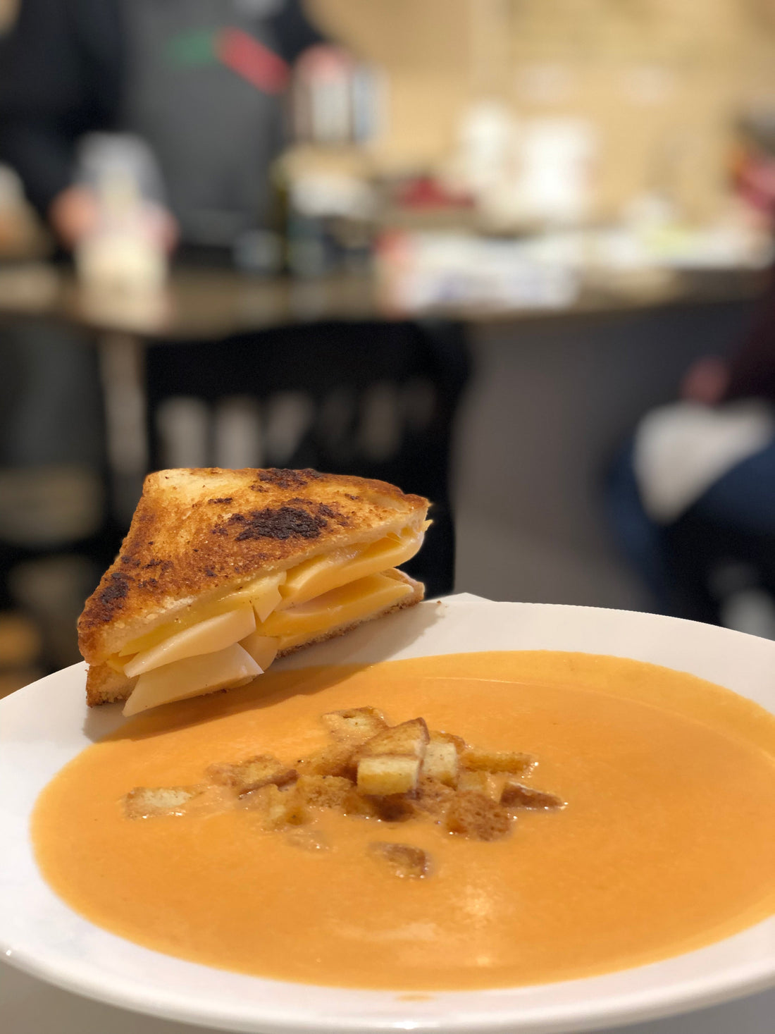 Cream of Tomato Soup with Grilled Cheese