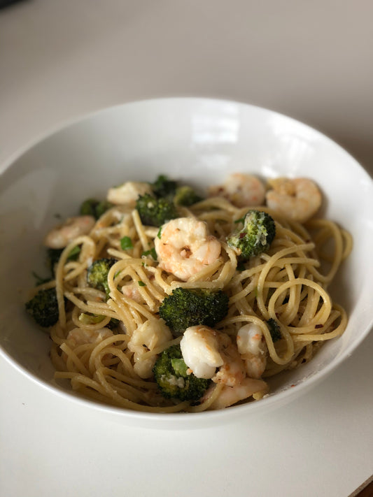 Shrimp and Broccoli with Pasta