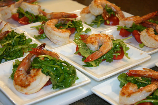 Grilled Shrimp with Arugula and Tomatoes