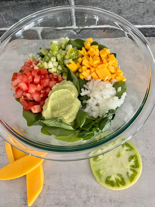 Heirloom Salad with Avocado Puree