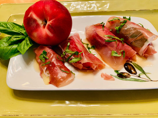 Peaches with Prosciutto and Basil