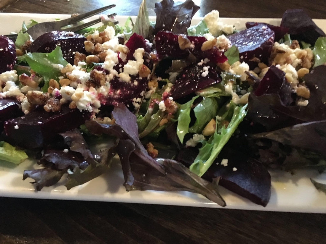 Spring Greens, Beets and Goat Cheese Salad