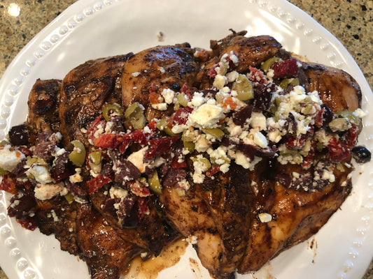 Grilled Balsamic Chicken with Olive Tapenade