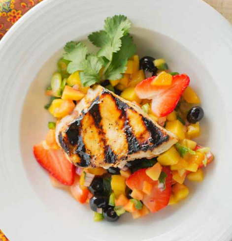 Grilled Fish with Fresh Fruit Salsa
