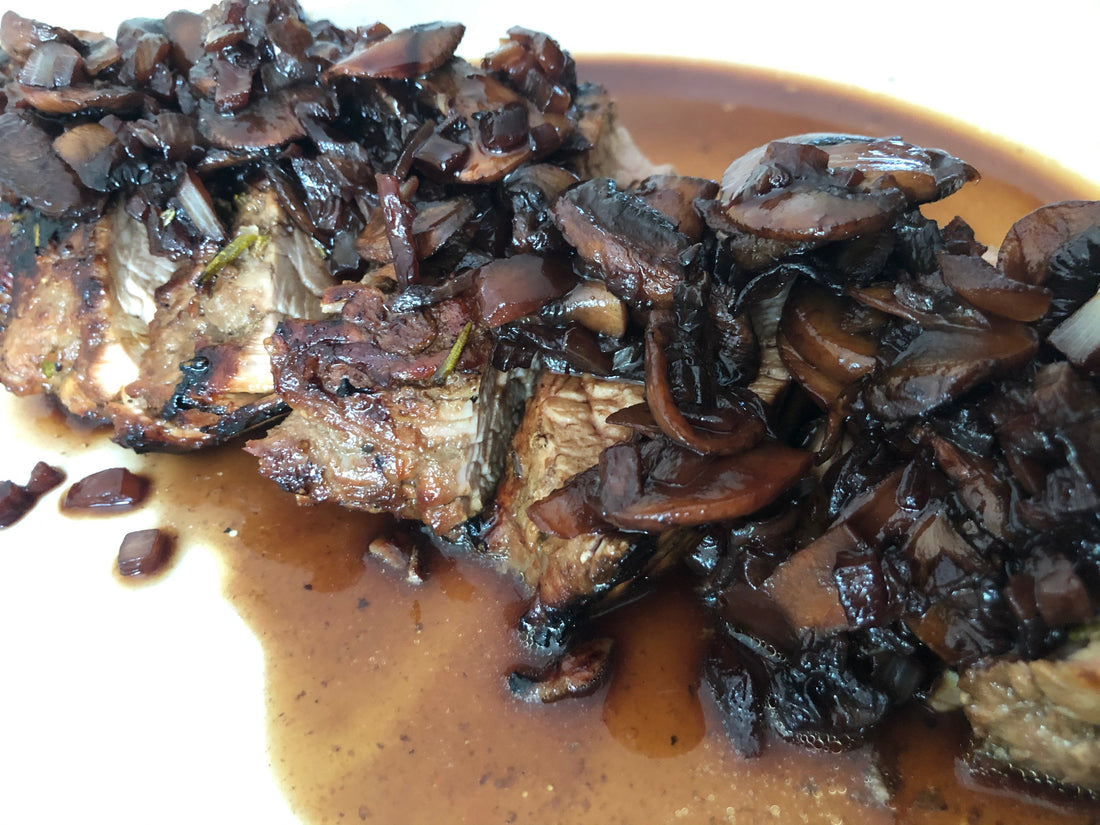 Grilled Pork Tenderloin with Fig and Mushroom Agrodolce