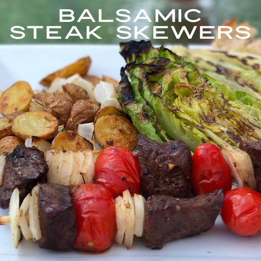 Grilled Balsamic Steak Skewers