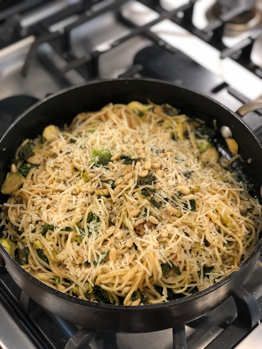 Brussels Sprout & Kale Spaghetti