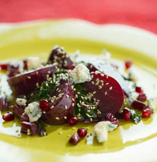 Beets with Pomegranate and Roquefort