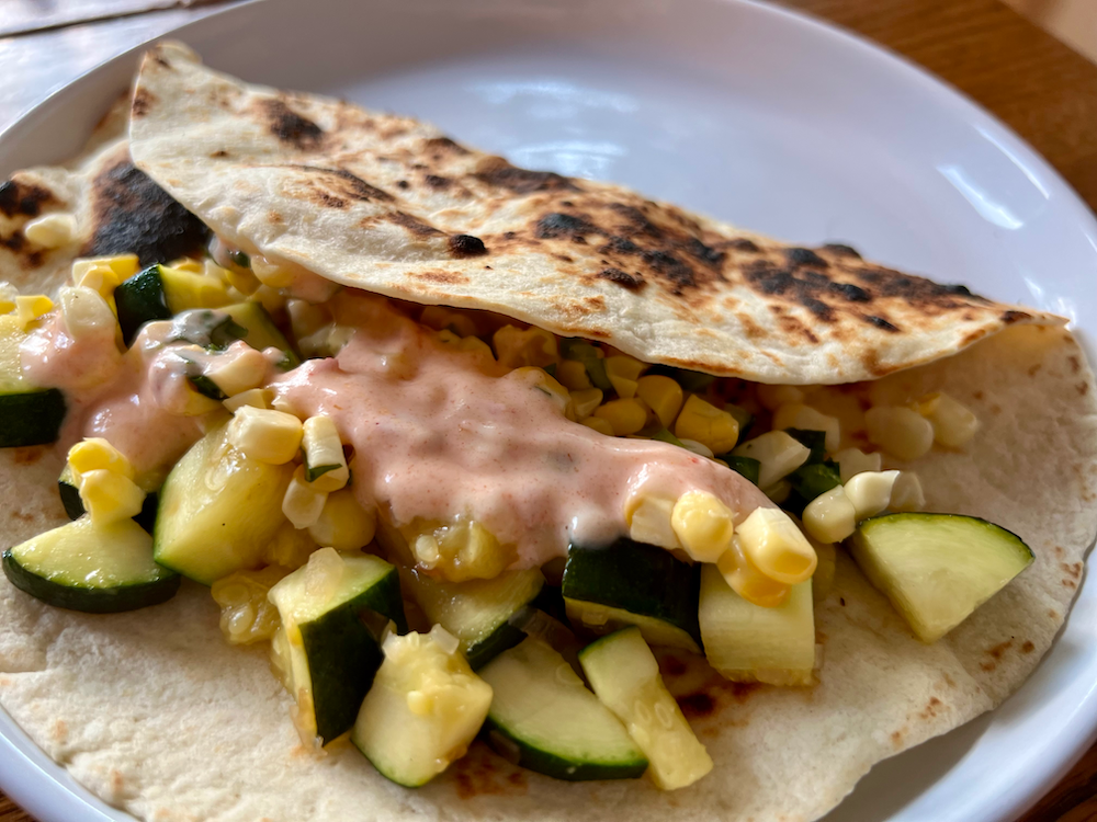 Zucchini Tacos with Grilled Corn Salsa