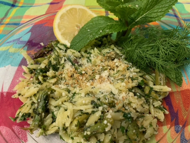 Lemony Orzo with Asparagus