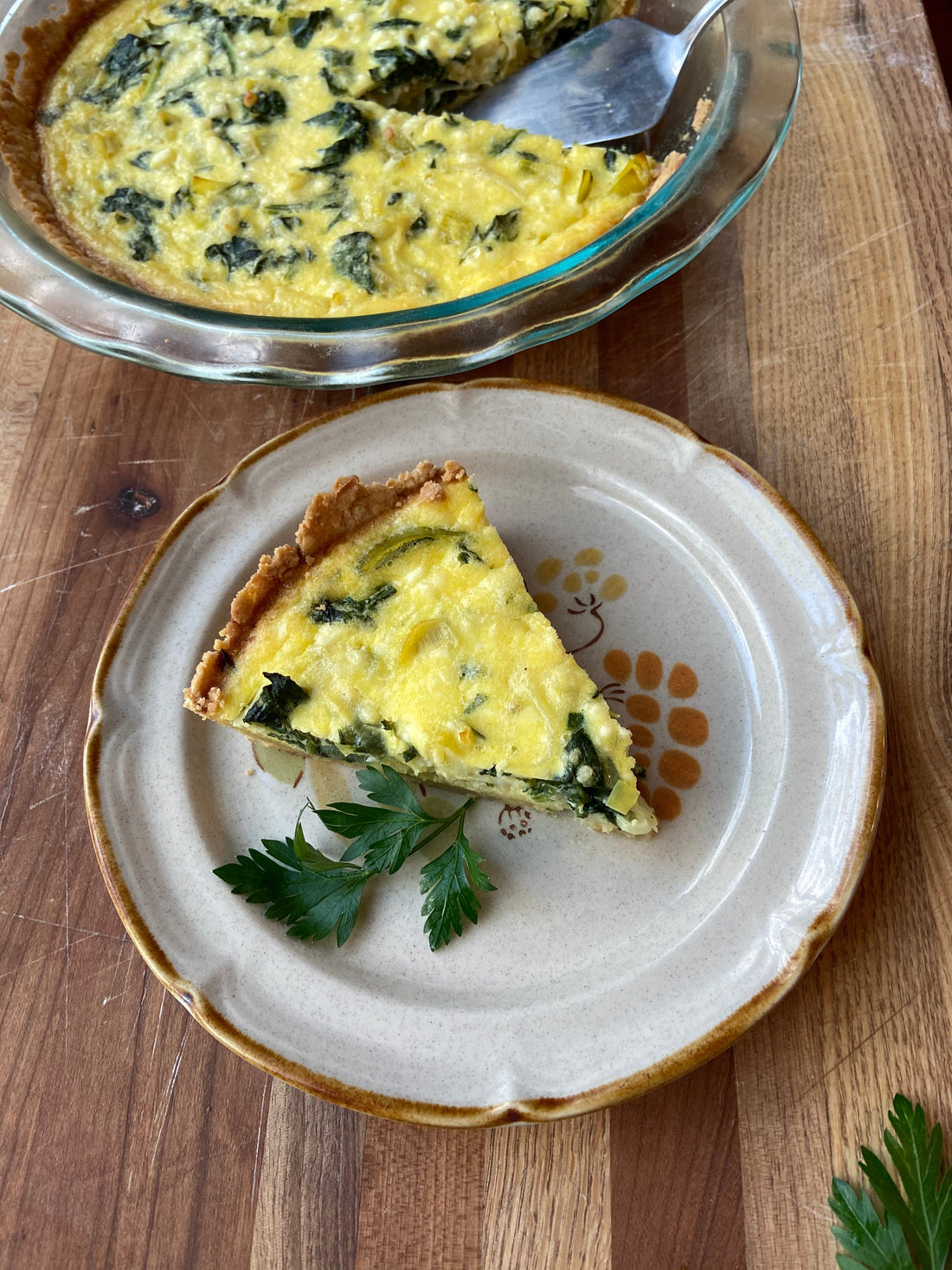 Spinach, Leek and Goat Cheese Quiche