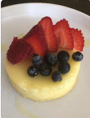 Olive Oil Pudding Cake with Berries