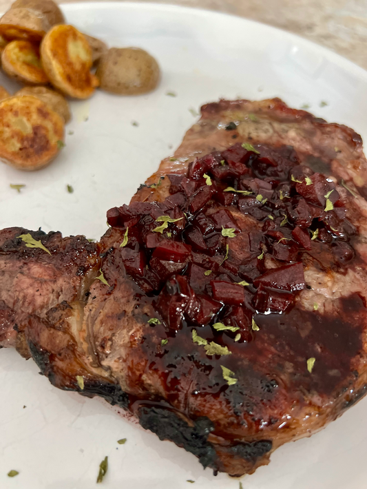Seared Steak with Red Wine Pan Sauce