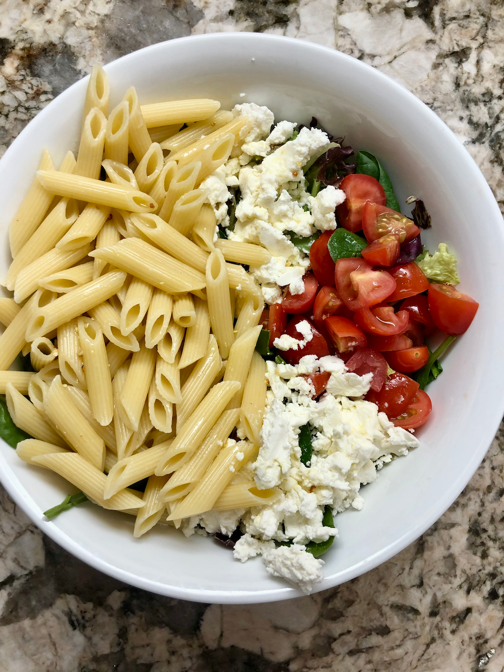 Goat Cheese and Arugula with Pasta