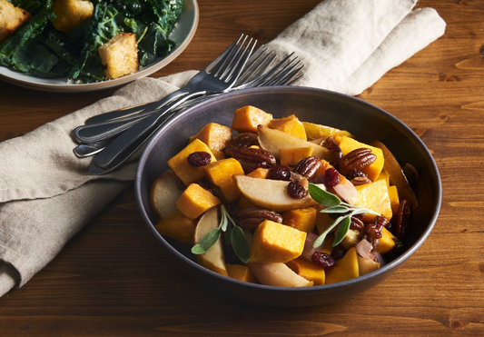 Roasted Butternut Squash with Pears and Pecans