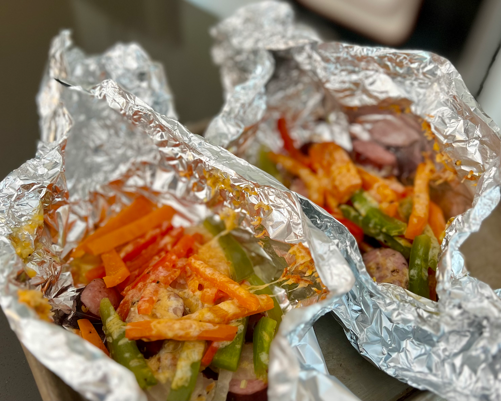 Sausage and Pepper Foil Packets