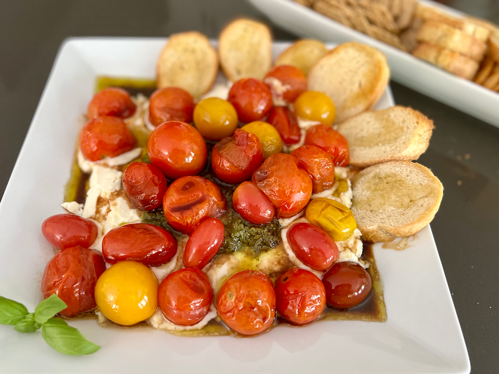 Mozzarella Dip with Burst Tomatoes