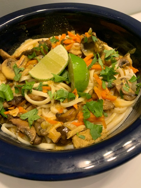 Mushroom Curry Udon Bowl