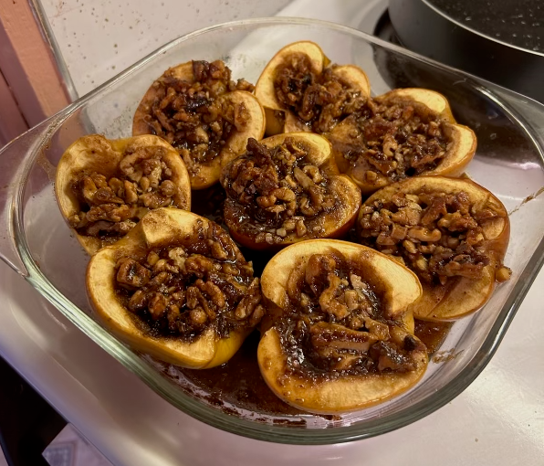 Caramelized Baked Apples with Walnut Filling