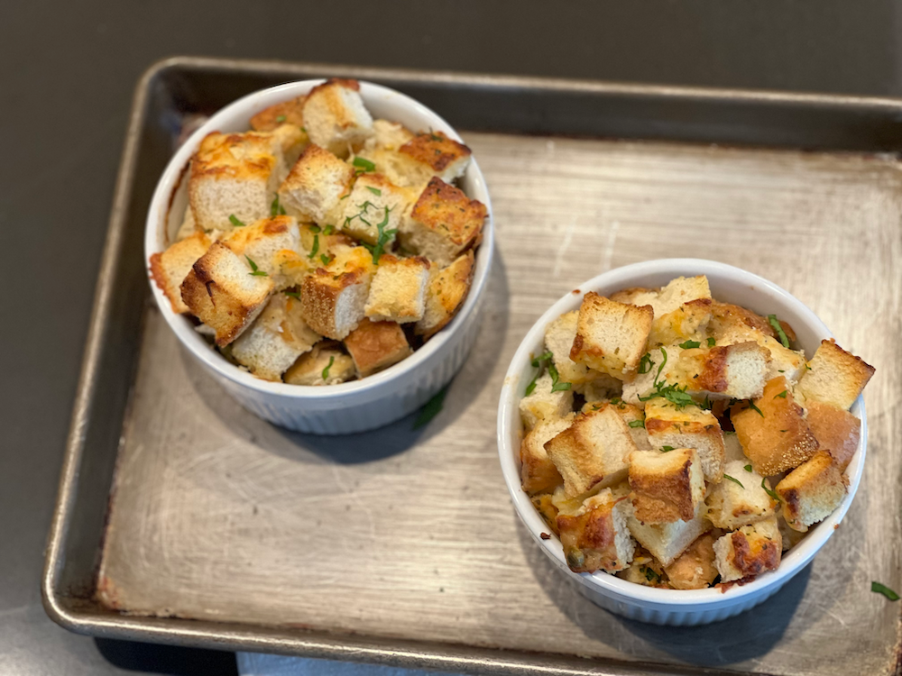 Garlic Bread Topped Chicken Pot Pie