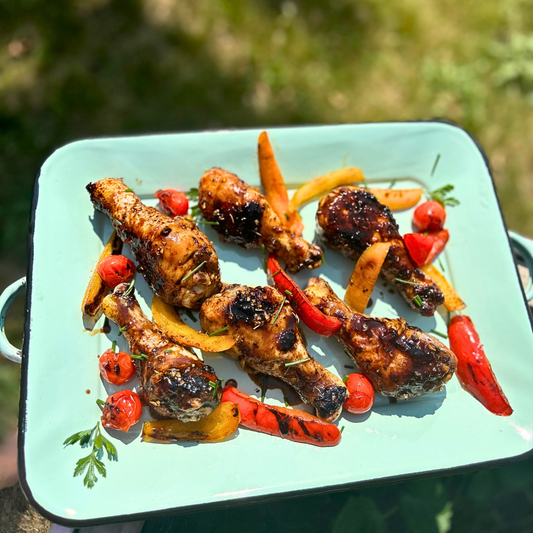 Sticky Honey Chipotle Grilled Chicken Drumsticks