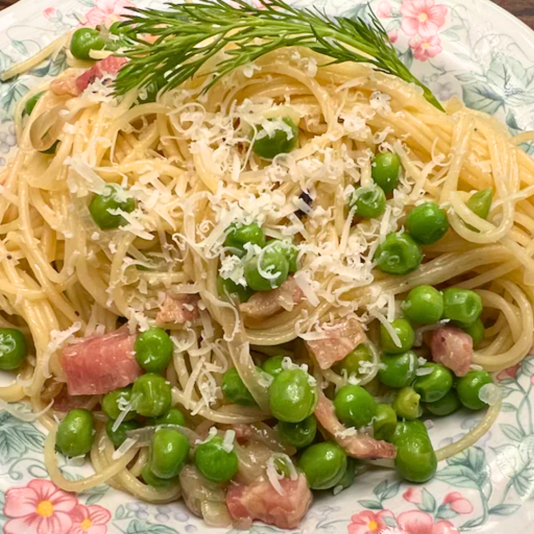 Angel Hair Pasta with Pancetta and Peas