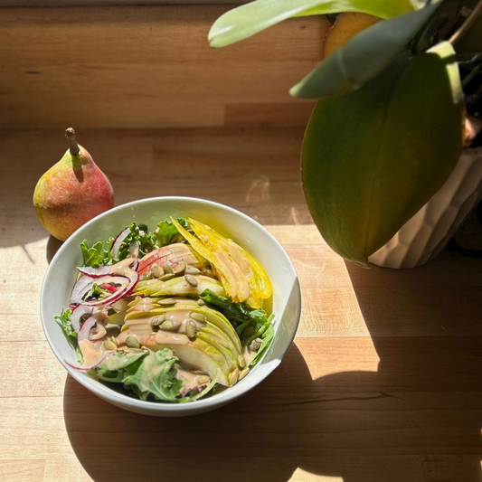 Autumn Market Salad with Maple Tahini Dressing