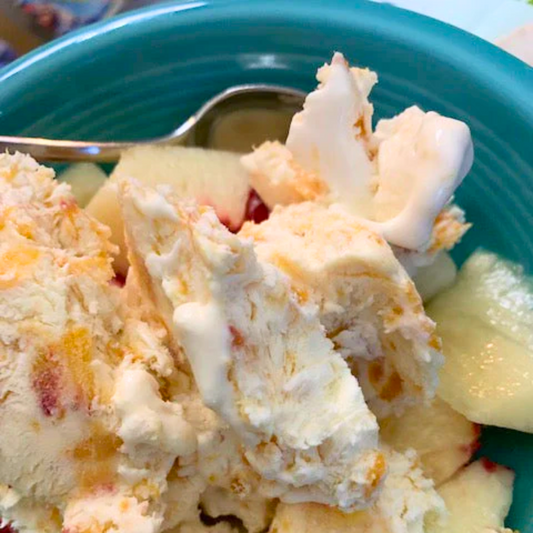 No Churn Peach Ice Cream